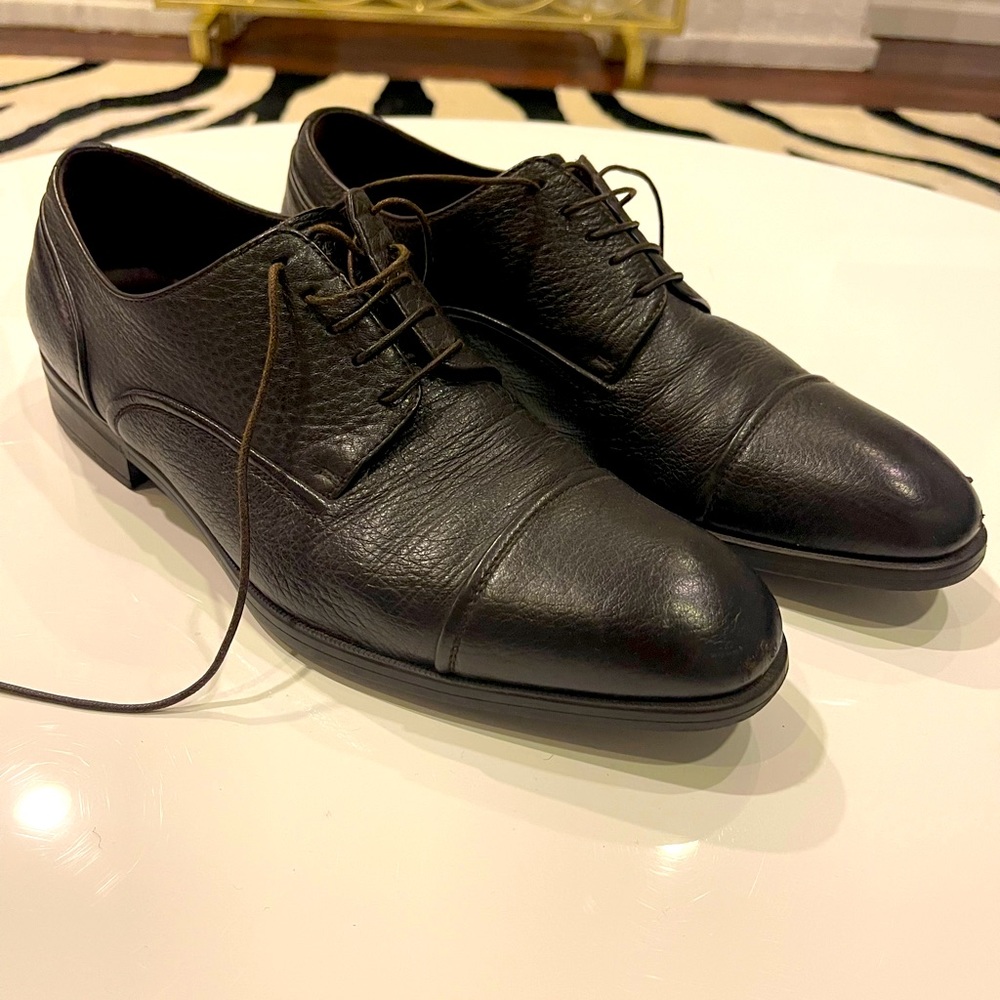 Ermenegildo Zegna Mens Chocolate brwn Laceup Shoes